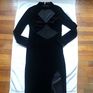 Giffniseti Black Slit Long Dress